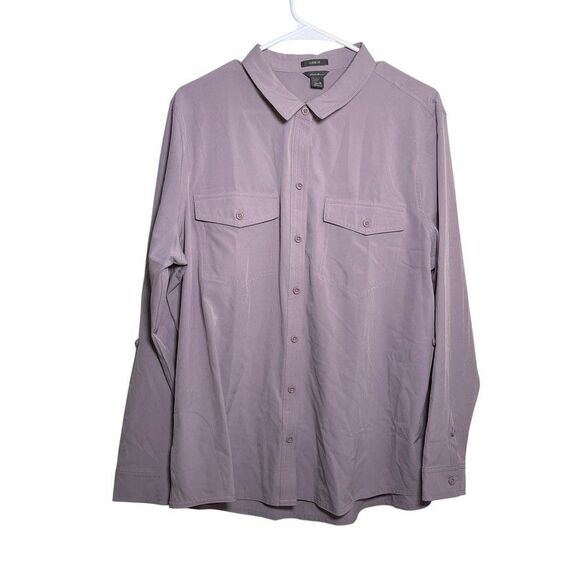 Eddie Bauer Shirt Women's XL Purple Button Up Classic Fit Outdoor Top - Picture 1 of 10